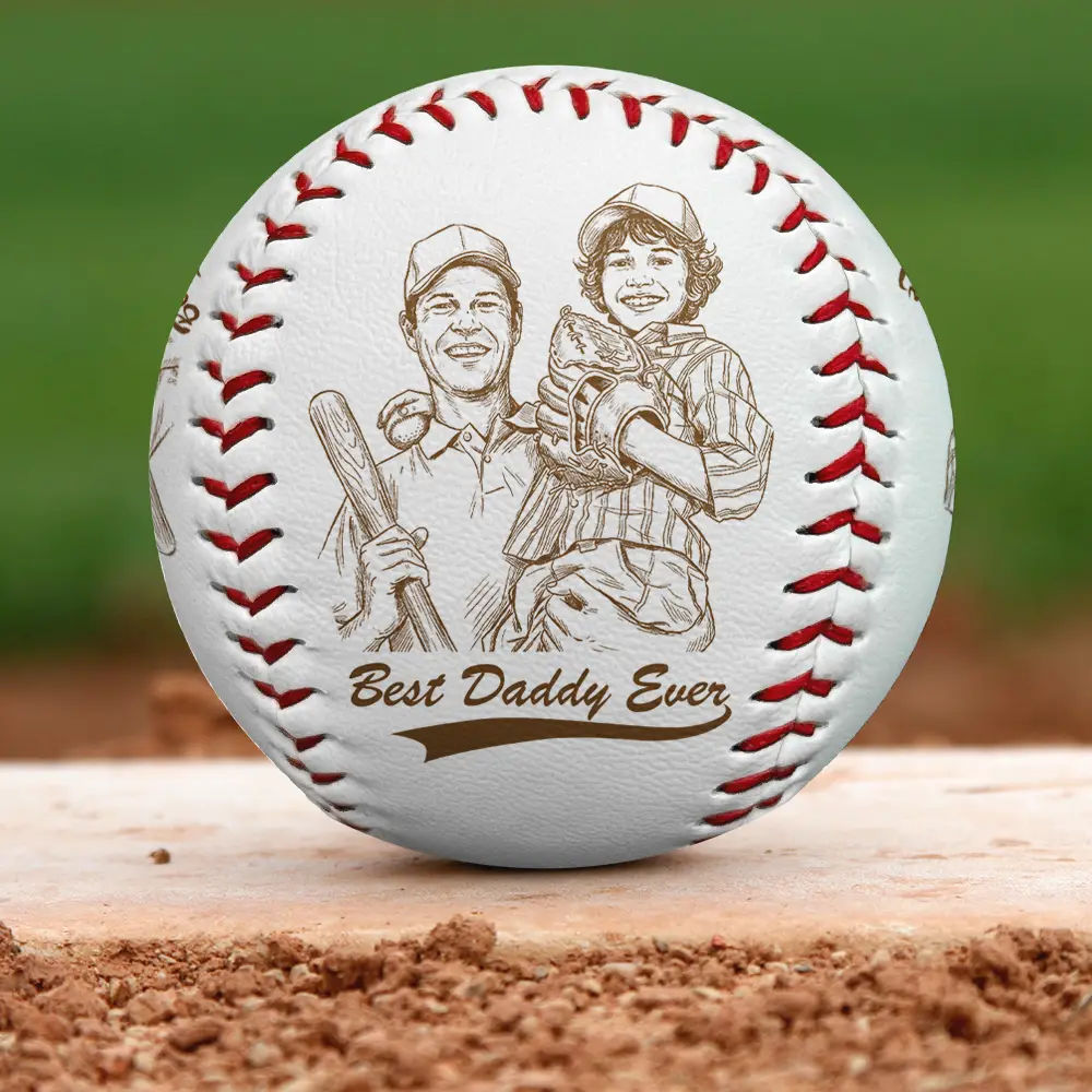 Custom Photo Pencil Sketch Baseball Dad Family Photo - Personalized Baseball, Softball - Image 4