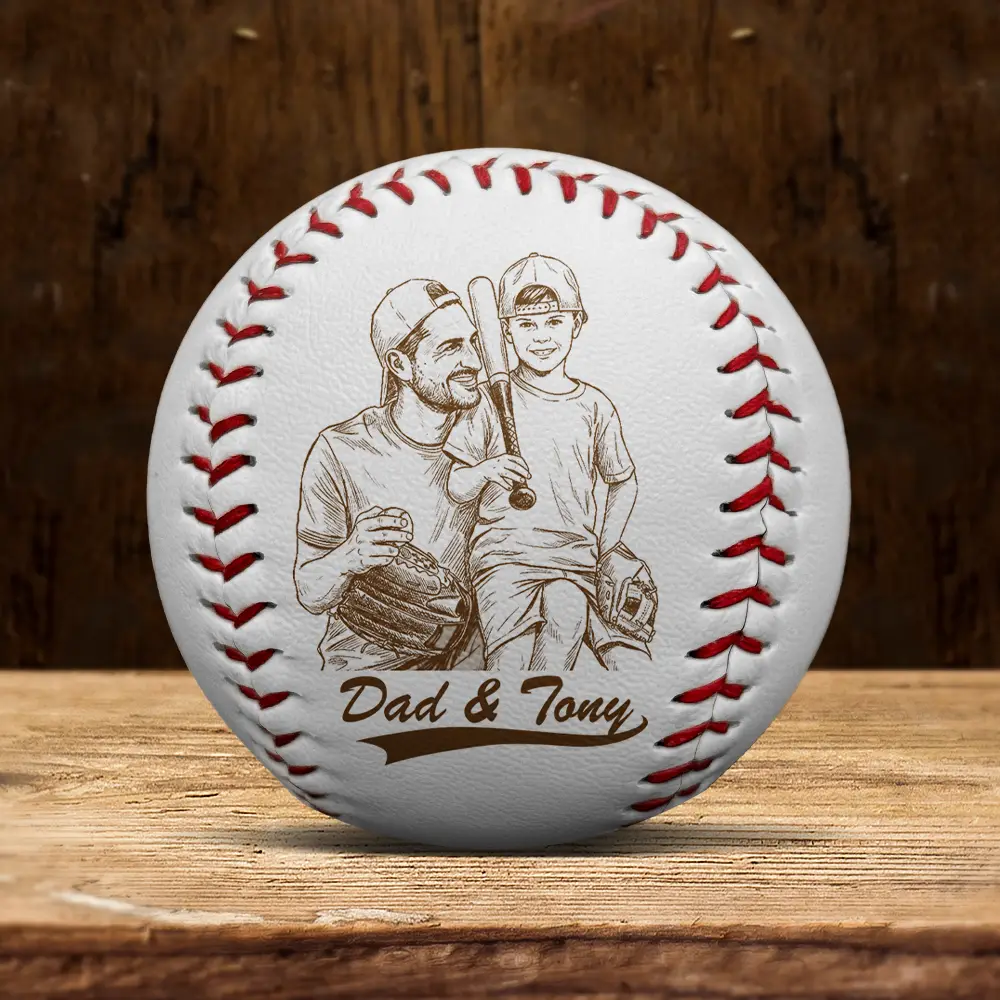 Custom Photo Pencil Sketch Baseball Dad Family Photo - Personalized Baseball, Softball - Image 6