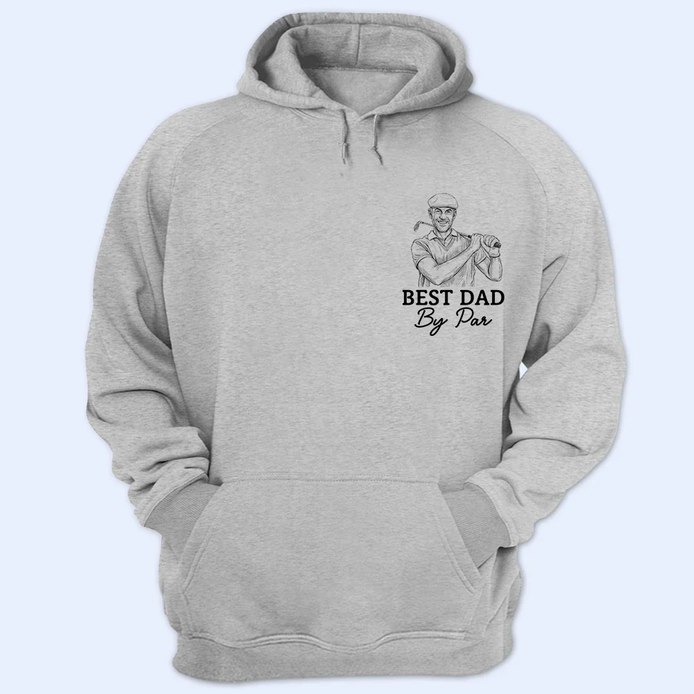 Custom Photo Pencil Sketch Best Dad By Par - Personalized T Shirt - Image 5