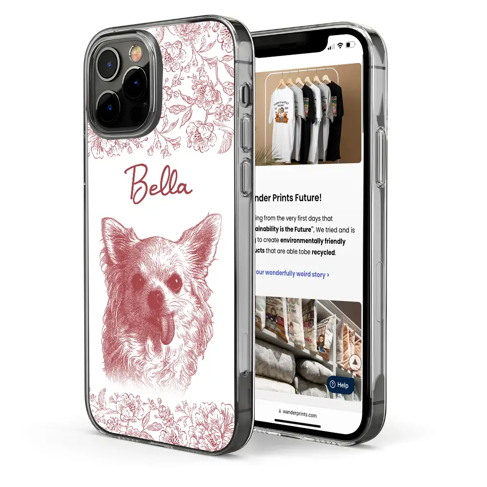Custom Photo Pencil Sketch Dog Cat Portrait - Personalized Clear Phone Case - Image 5