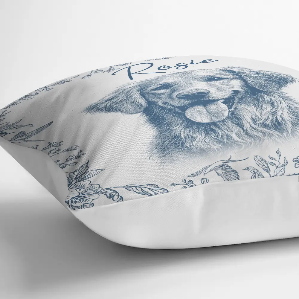 Custom Photo Pencil Sketch Dog Cat Portrait - Personalized Pillow - Image 4