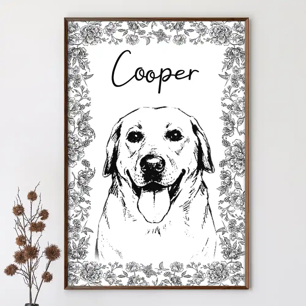 Custom Photo Pencil Sketch Dog Cat Portrait - Personalized Poster - Image 4
