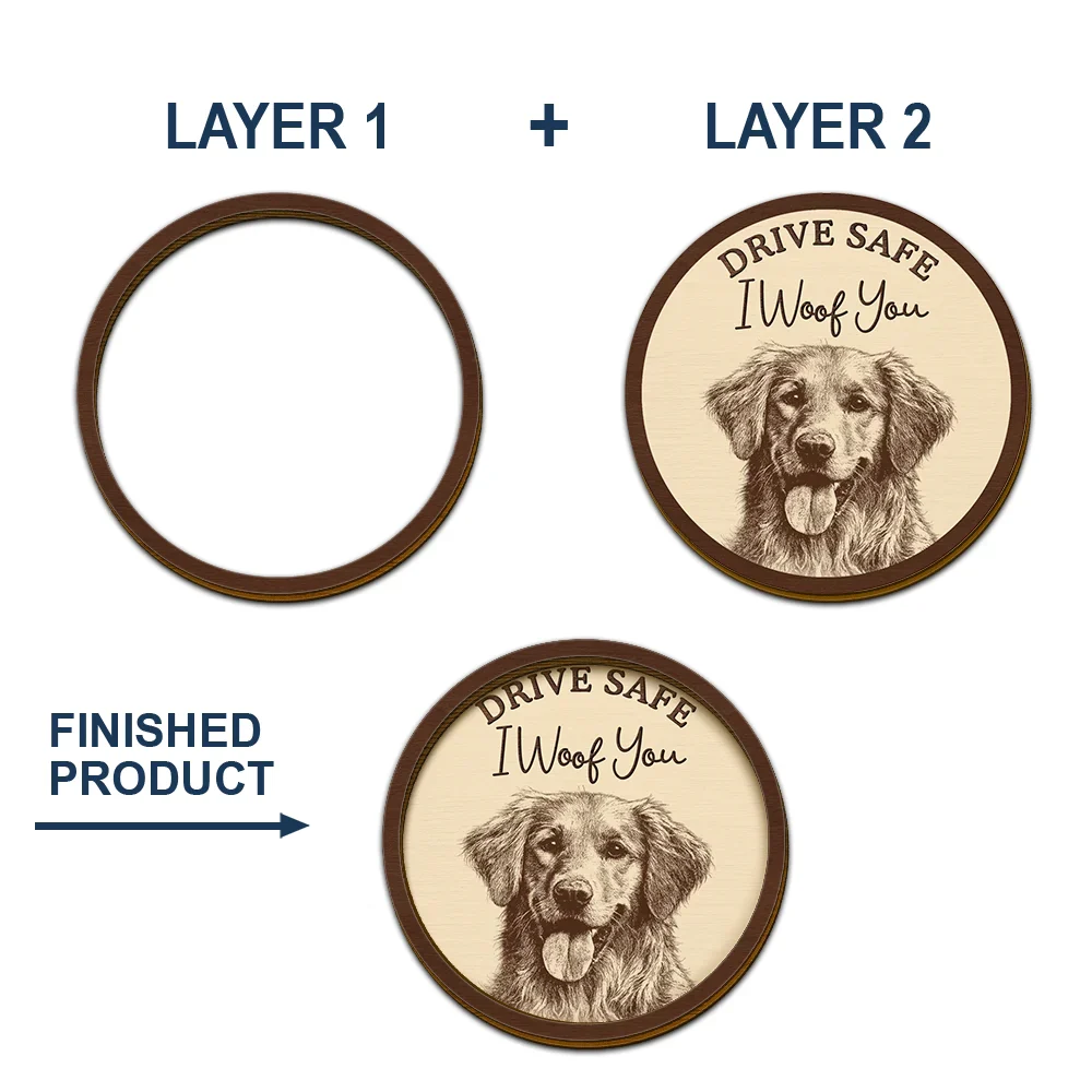 Custom Photo Pencil Sketch Drive Safe Family Besties Dog Cat Portrait - Personalized Custom Shaped Car Visor Clip - Image 6