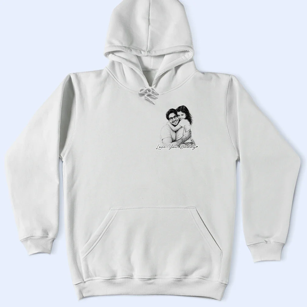 Custom Photo Pencil Sketch Best Dad Grandpa Ever Family Portrait - Personalized T Shirt - Image 7