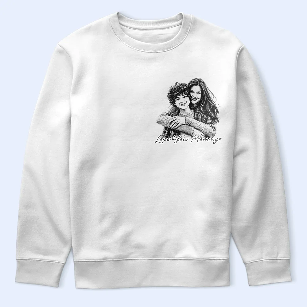 Custom Photo Pencil Sketch Best Dad Grandpa Ever Family Portrait - Personalized T Shirt - Image 8