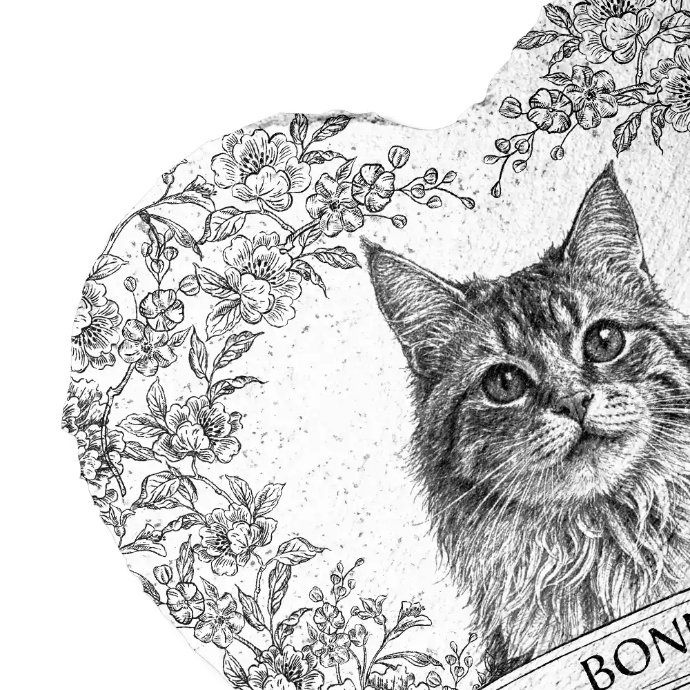 Custom Photo Pencil Sketch Forever Loved Dog Cat Portrait - Personalized Heart Memorial Garden Stone - Image 3