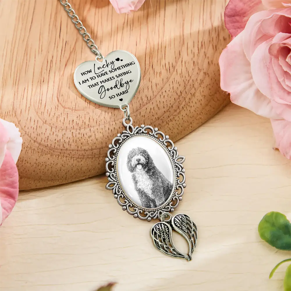 Custom Photo Pencil Sketch Forever Remembered Forever Missed - Personalized Graduation Tassel Charm - Image 6