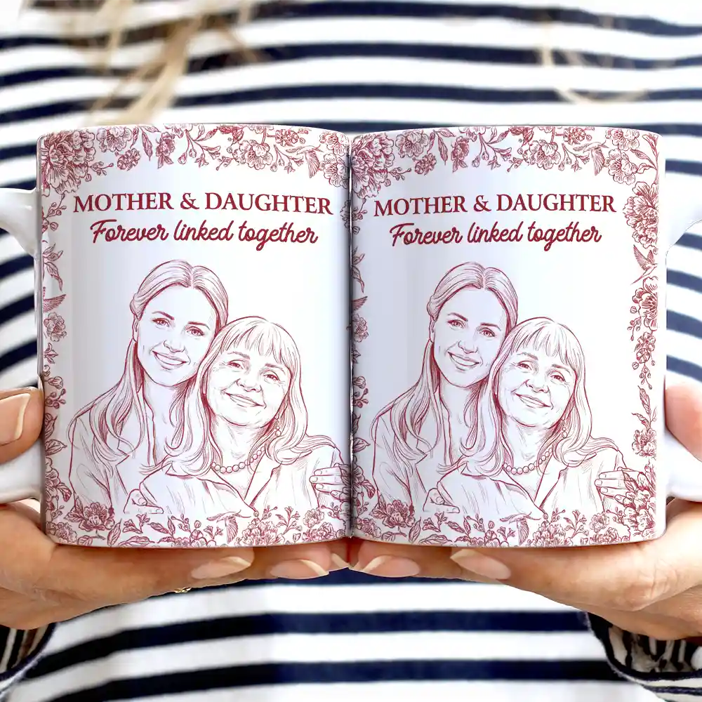 Custom Photo Pencil Sketch Grows Up To Be Your Best Friend - Personalized White Edge-to-Edge Mug - Image 3