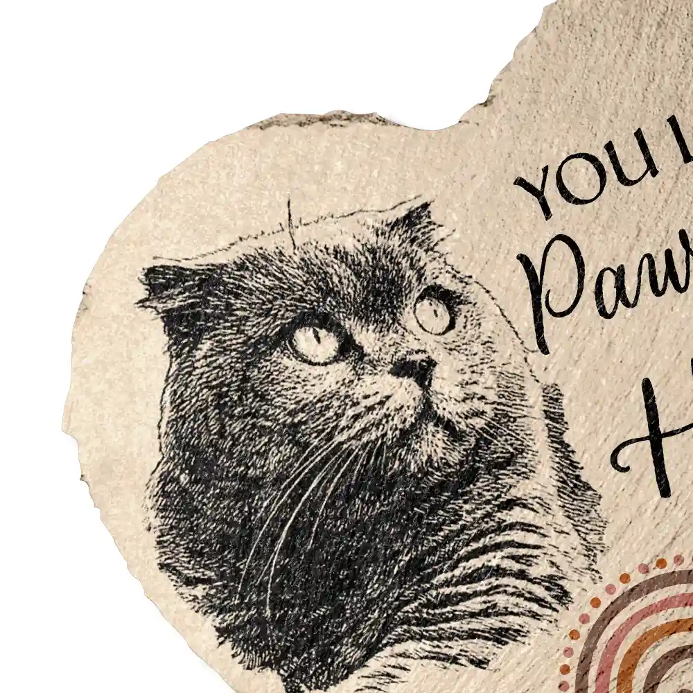 Custom Photo Pencil Sketch I Crossed The Rainbow Bridge Knowing I Was Loved - Personalized Heart Memorial Garden Stone - Image 3