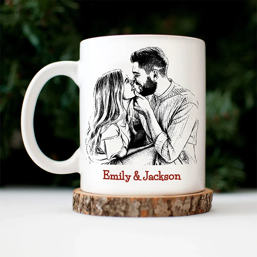 Custom Photo Pencil Sketch I Wish I Could Turn Back The Clock - Personalized Mug - Image 4