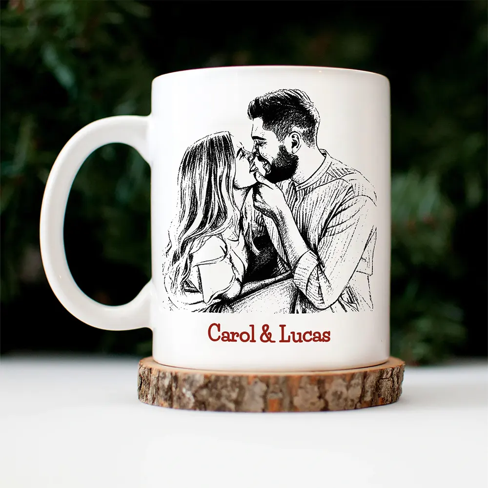 Custom Photo Pencil Sketch In Case I Don't Say It Enough Couples - Personalized Mug - Image 4