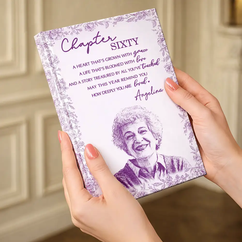 Custom Photo Pencil Sketch New Chapter Remind You How Deeply You Are Loved - Personalized Hardcover Journal - Image 5