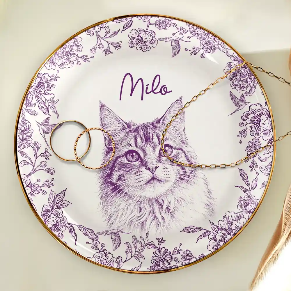 Custom Photo Pencil Sketch Pet Photo - Personalised Ring Dish - Image 5