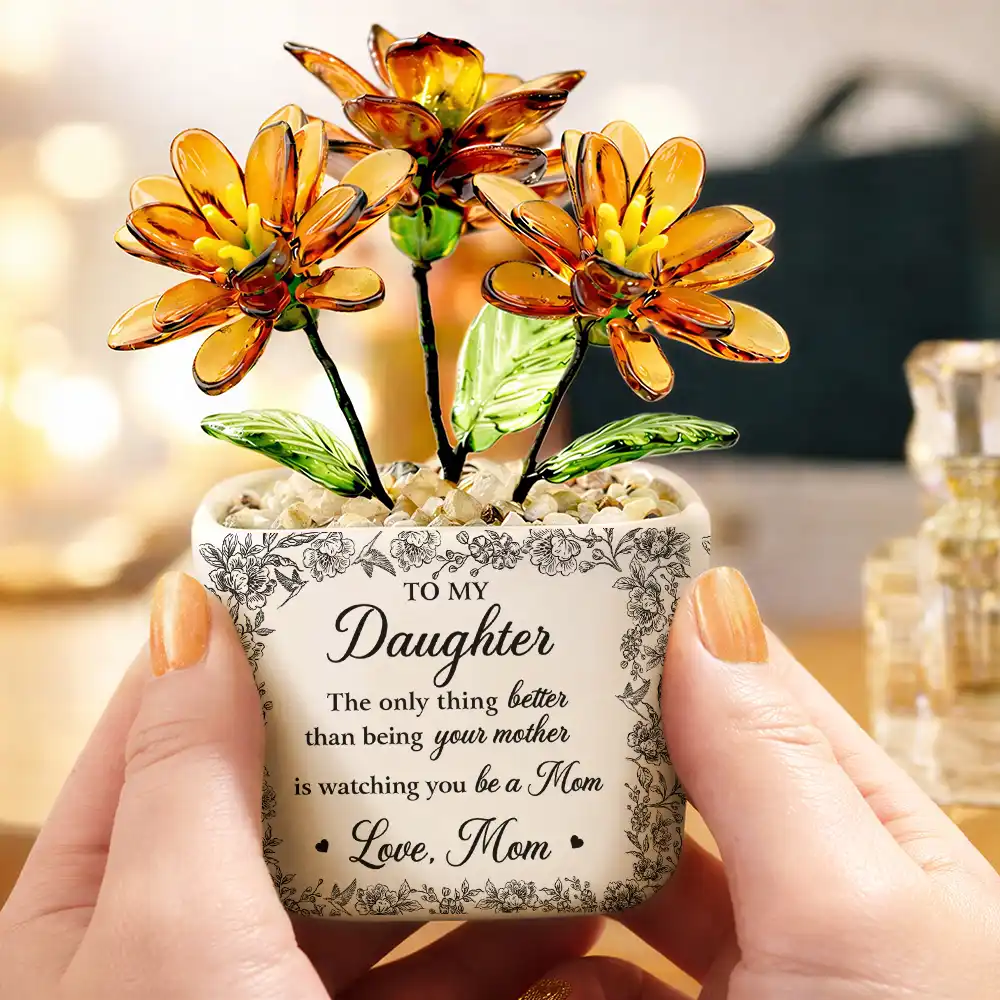 Custom Photo Pencil Sketch The Only Thing Better Than Being Your Mother - Personalized Glass Flower Plant Pot - Image 8