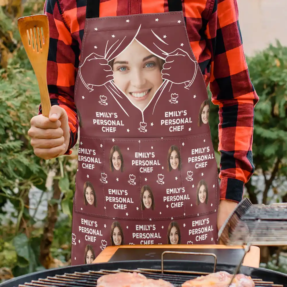 Custom Photo Personal Chef Husband - Personalized Apron - Image 4