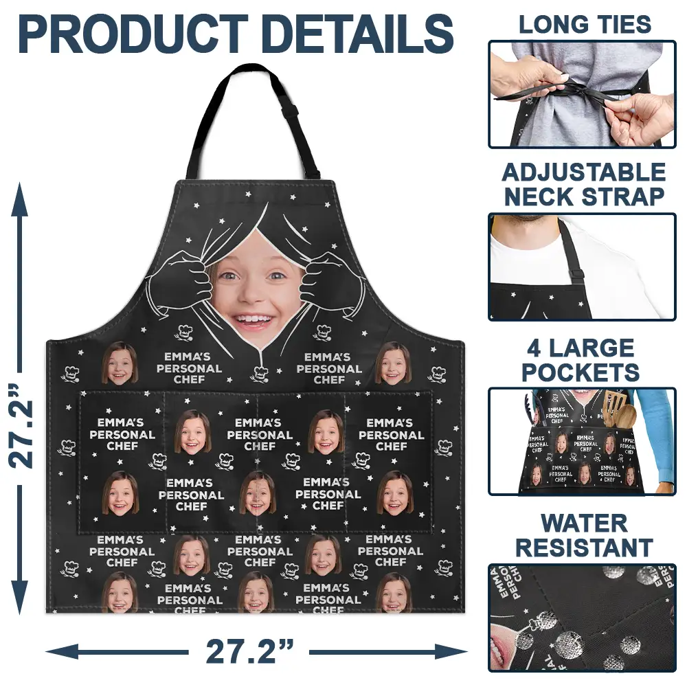 Custom Photo Personal Chef Husband - Personalized Apron - Image 5