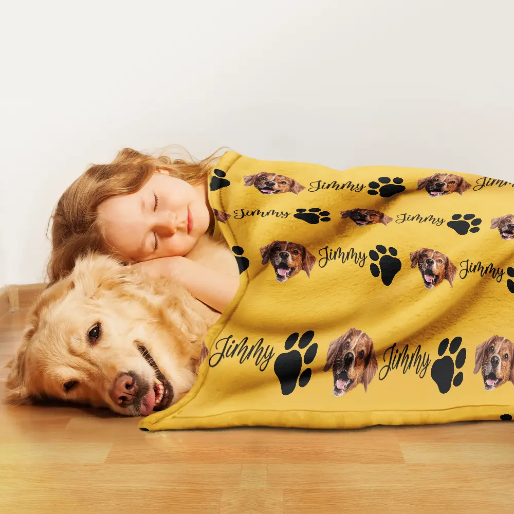Custom Photo Pet Dog Cat Face - Personalized Pet Blanket - Image 4