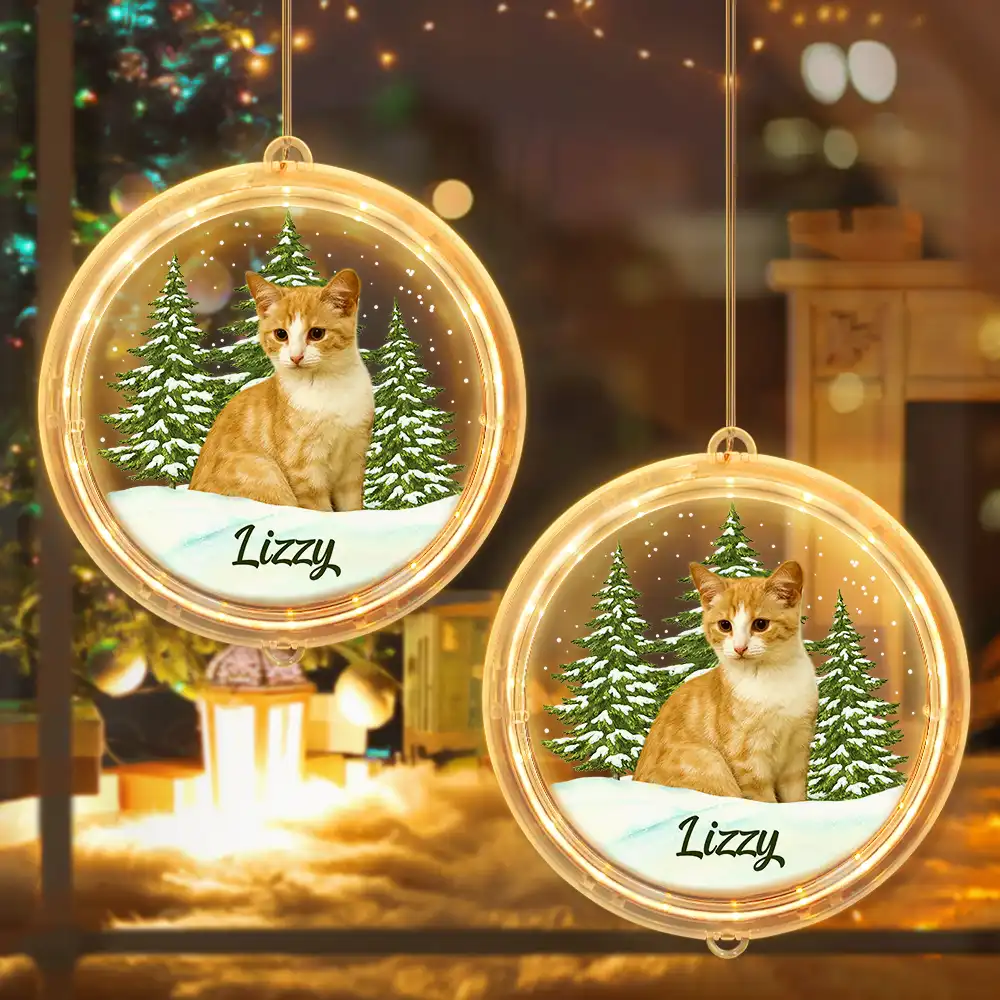 Custom Photo Pet Face Christmas Gift For Dog Cat Lovers - Personalized LED Pendant Light - Image 5