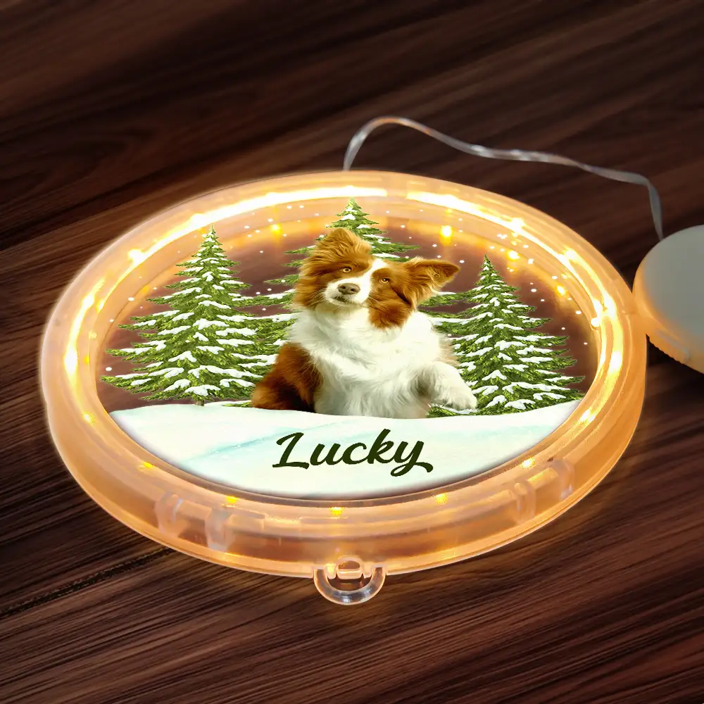 Custom Photo Pet Face Christmas Gift For Dog Cat Lovers - Personalized LED Pendant Light - Image 6