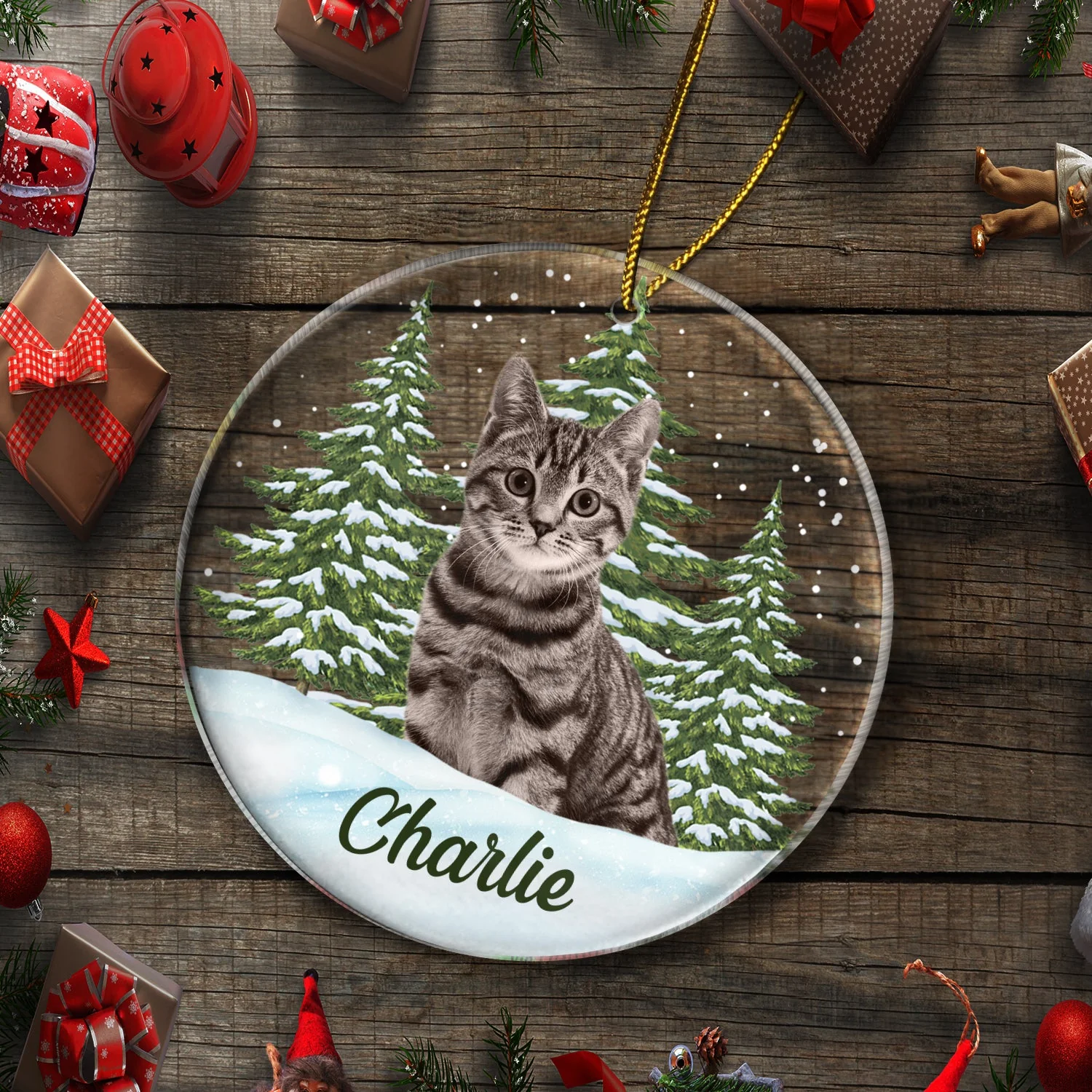 Custom Photo Pet Face - Christmas Gift For Dog Lovers, Cat Lovers, Pet Lovers, Pet Memorial - Personalized Circle Acrylic Ornament - Image 6