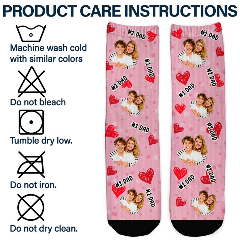 Custom Photo Pet Face Family #1 Dad - Personalized Socks - Image 7