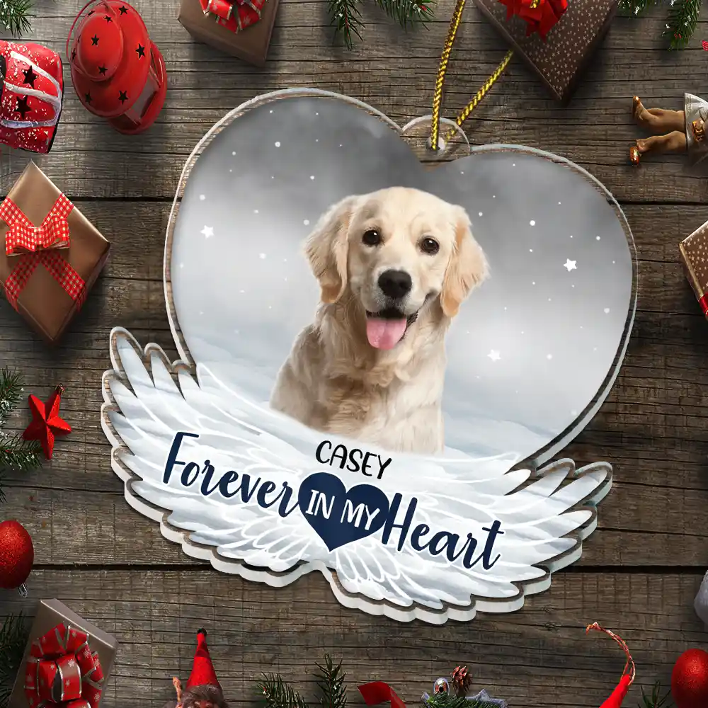 Custom Photo Pet Face Forever In Our Hearts Dog Cat Family - Personalized Custom Shaped Acrylic Ornament - Image 6