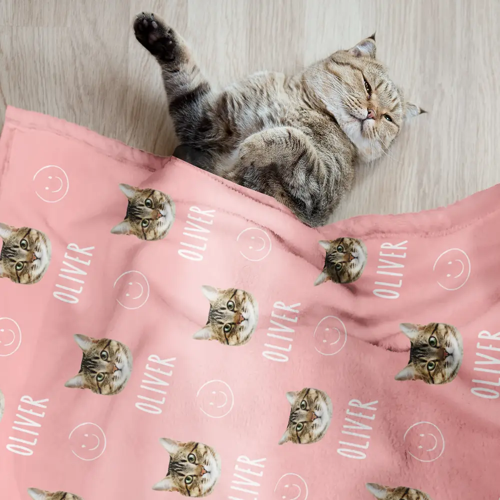 Custom Photo Pet Face Frontside - Personalized Pet Blanket - Image 3