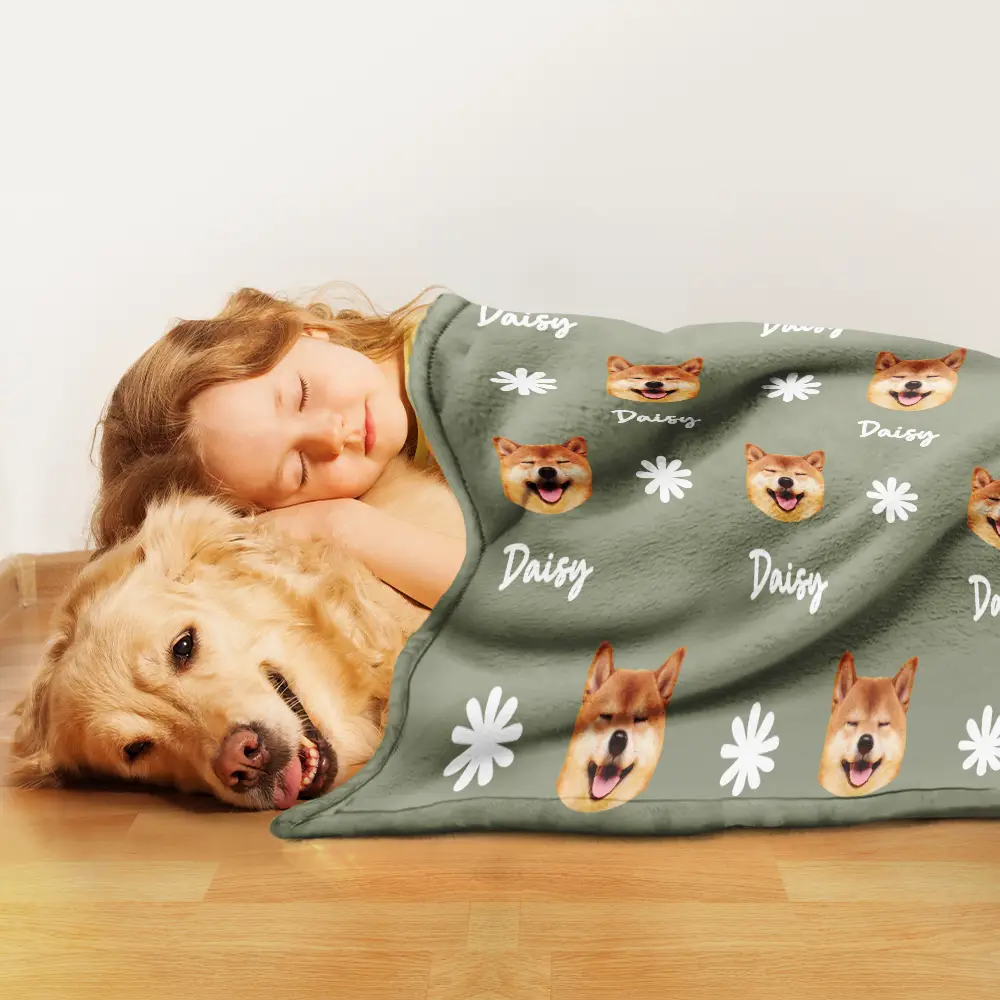 Custom Photo Pet Face Frontside - Personalized Pet Blanket - Image 4