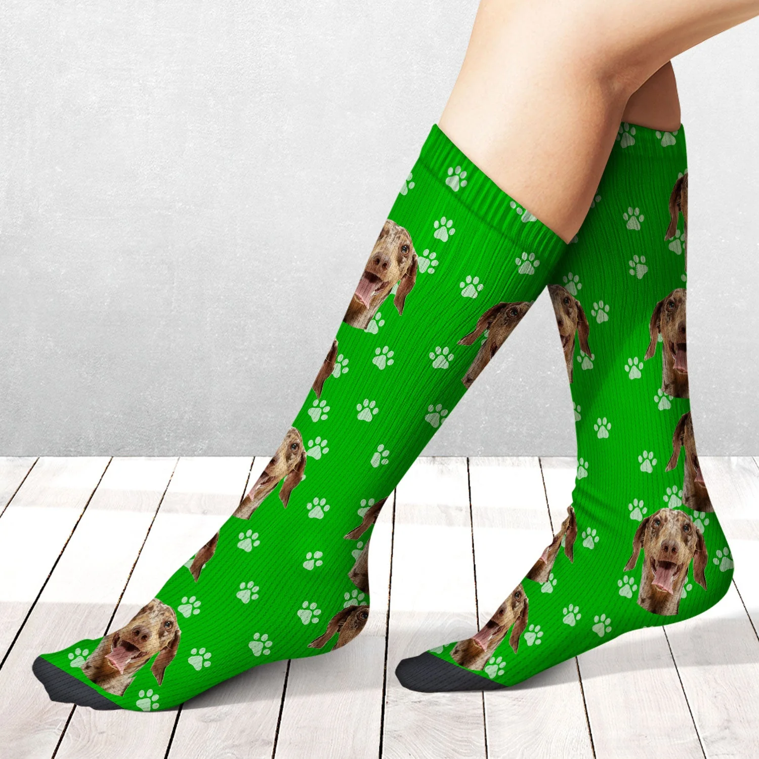 Custom Photo Pet Face Funny Pattern - Gift For Dog Lovers, Cat Lovers, Family - Personalized Socks - Image 3
