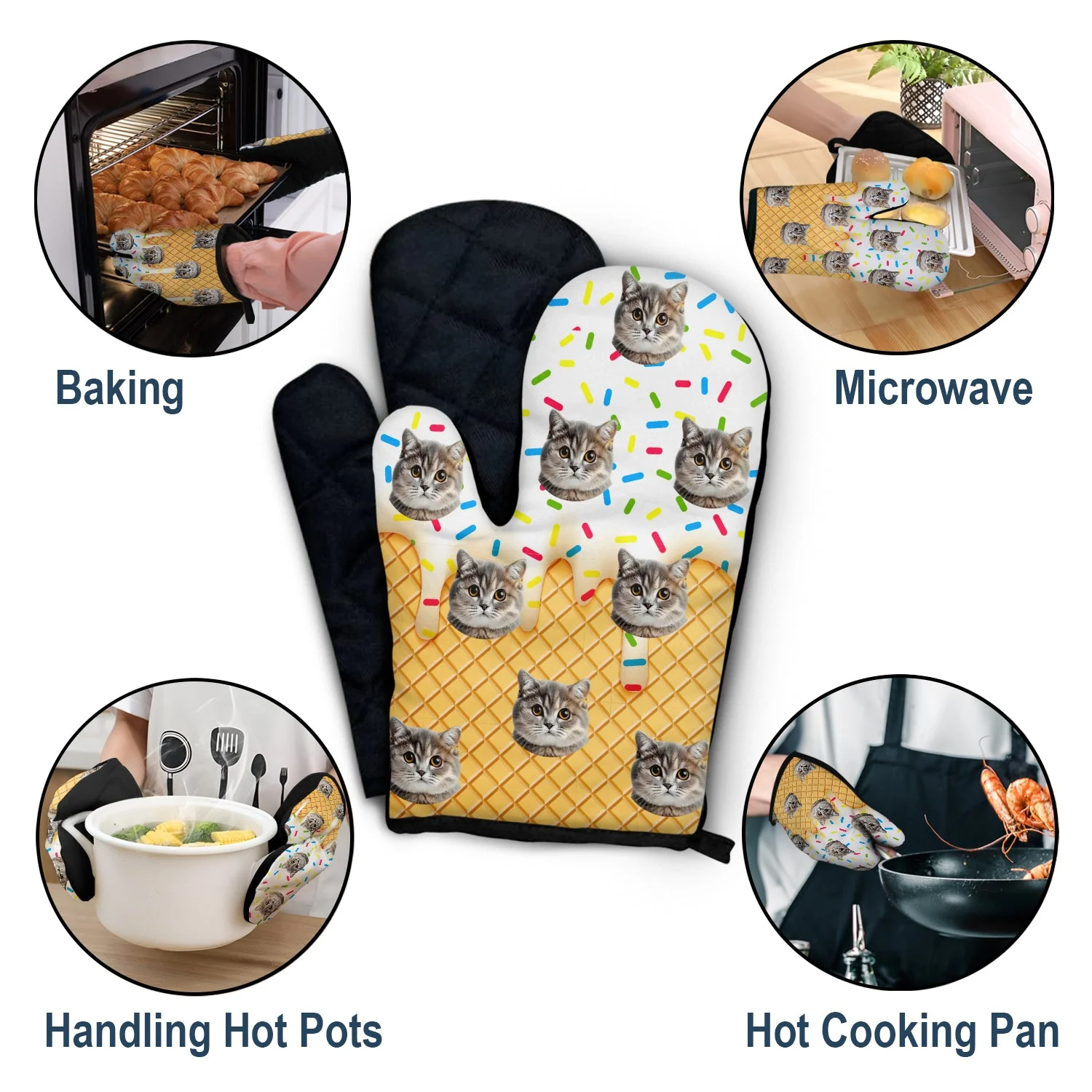Custom Photo Pet Face - Gift For Pet Lovers - Personalized Oven Mitts, Pot Holders - Image 6