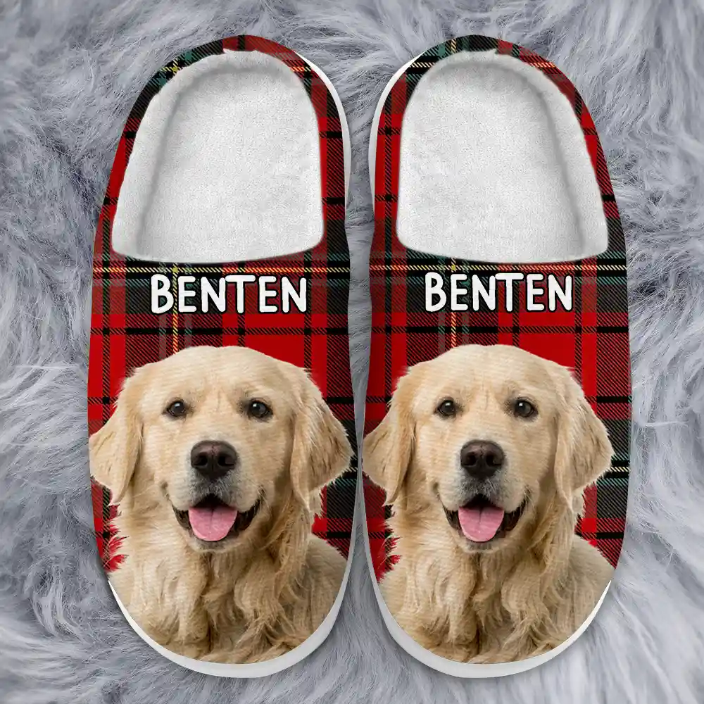 Custom Photo Pet Face - Personalized Fluffy Slippers - Image 4