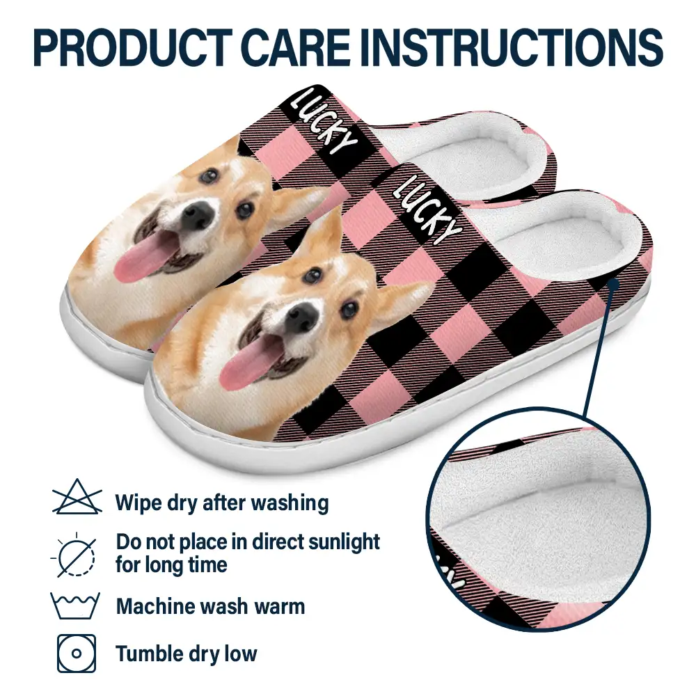 Custom Photo Pet Face - Personalized Fluffy Slippers - Image 7
