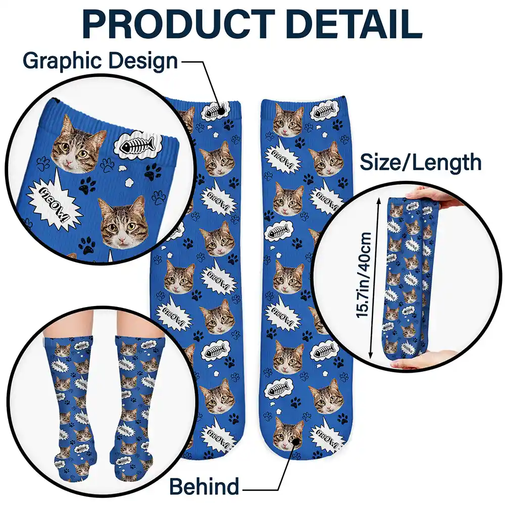 Custom Photo Pet Face - Personalized Socks - Image 6