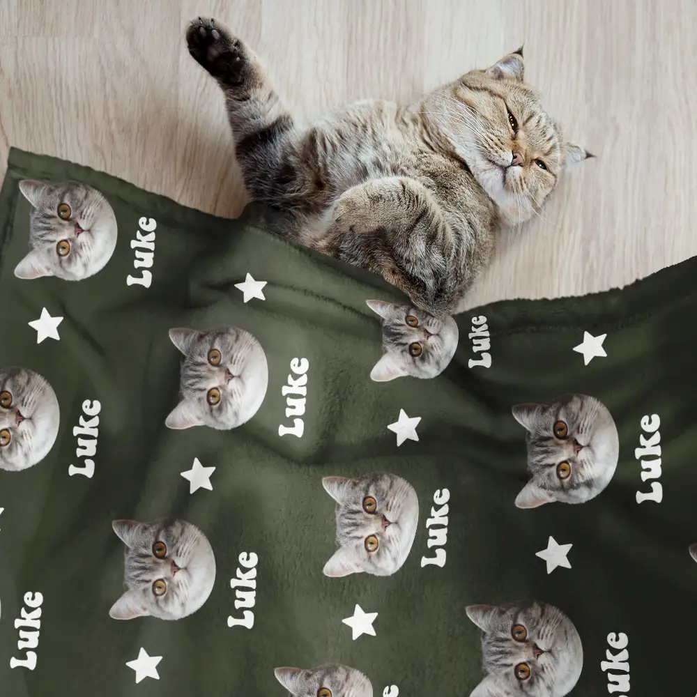 Custom Photo Pet Face Sidelong - Personalized Pet Blanket - Image 3