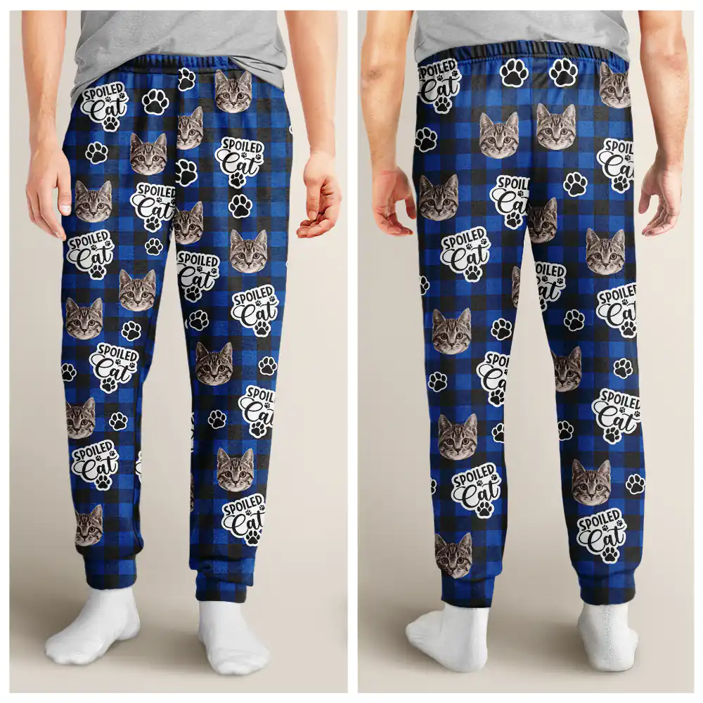 Custom Photo Pet Face Spoiled Pets - Personalized Pajama Pants - Image 5