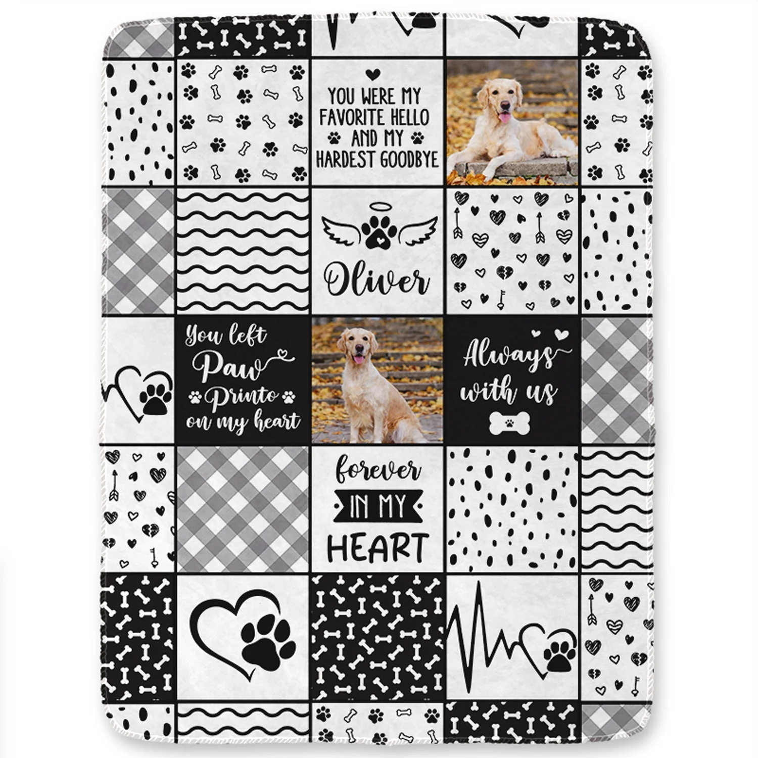 Custom Photo Pet Memorial Always With Us - Memorial Gift For Pet Lovers - Personalized Fleece Blanket, Sherpa Blanket - Image 2