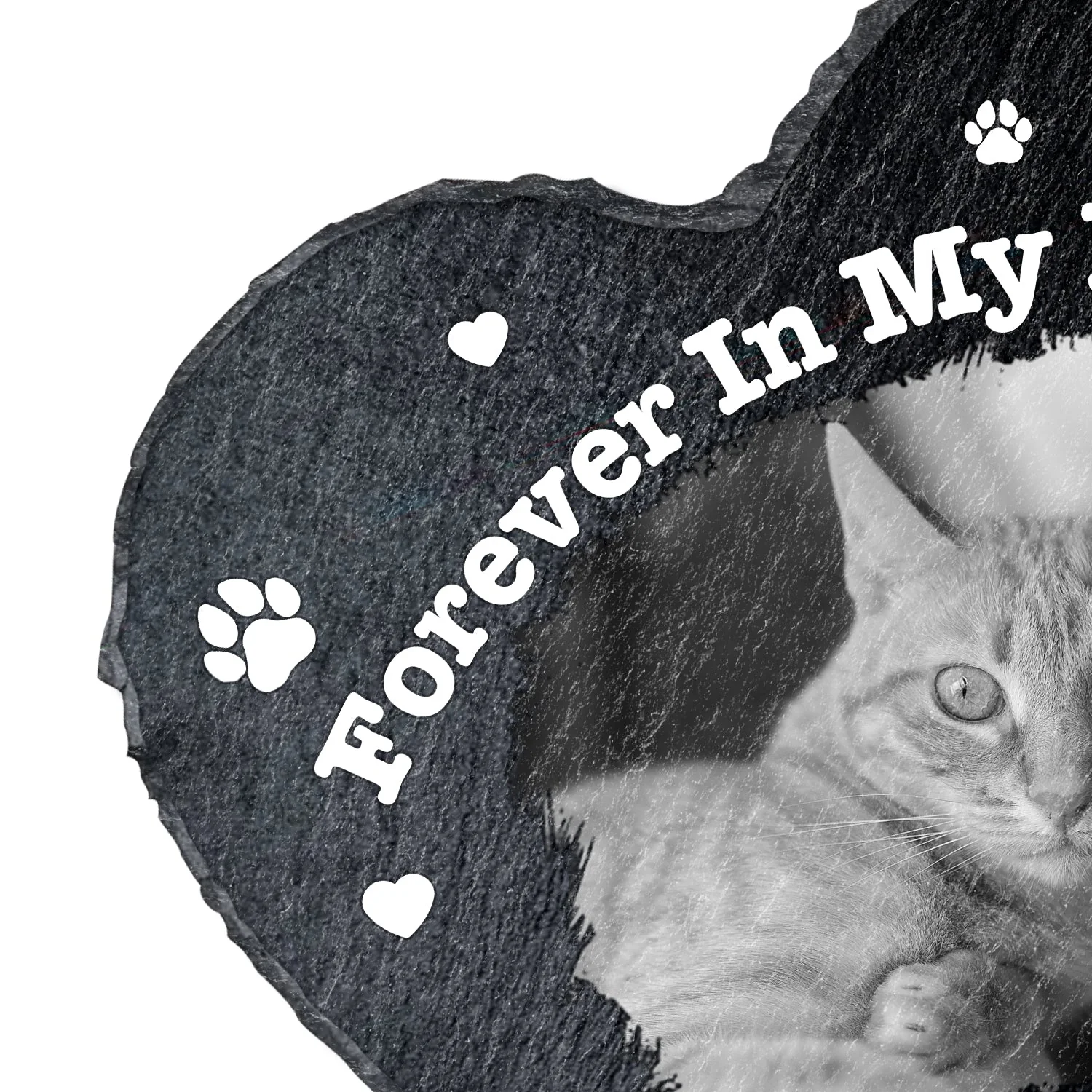 Custom Photo Pet Memorial Forever In Our Hearts - Memorial Gift For Pet Lovers - Personalized Heart Memorial Garden Stone - Image 2