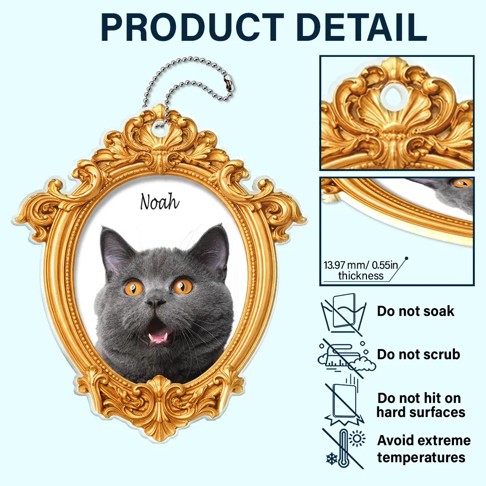 Custom Photo Pet Memorial Ornate Frame Gift For Pet Lovers - Personalized Acrylic Car Hanger - Image 6