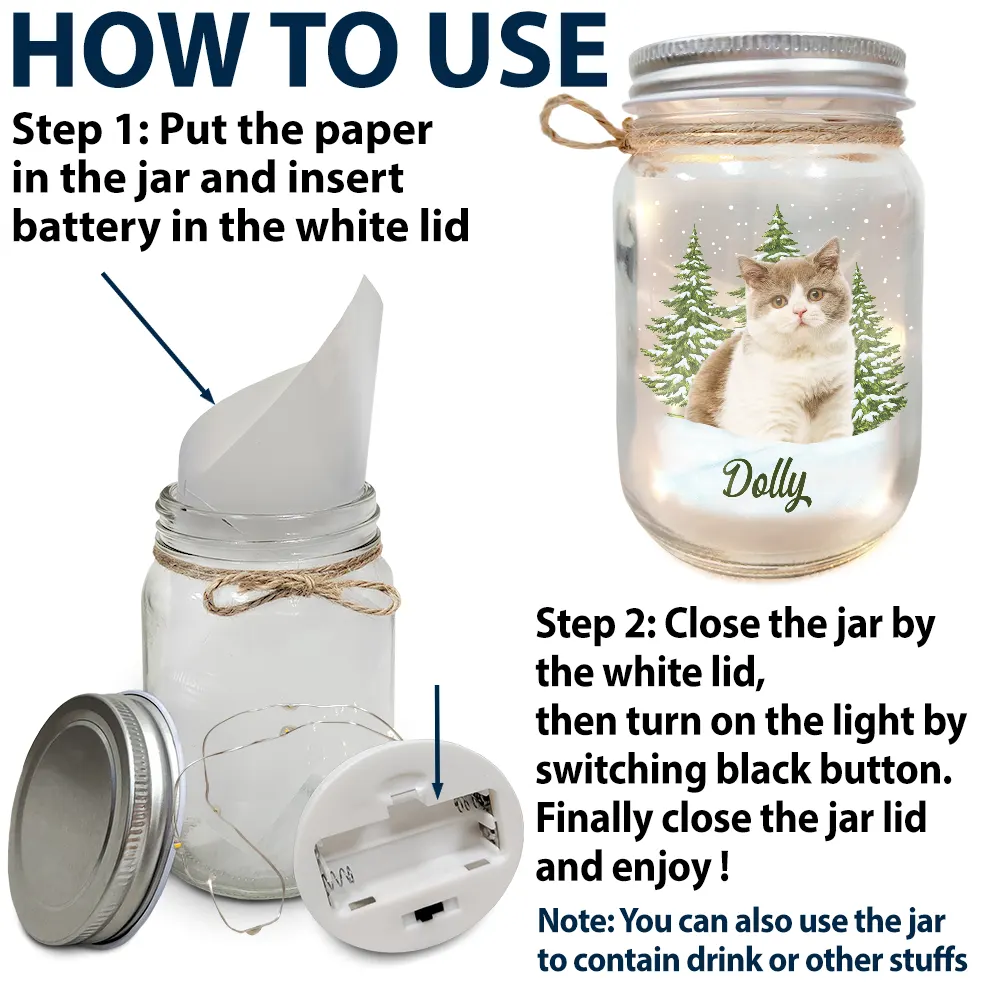 Custom Photo Pet Memorial When Tomorrow Starts Without Me - Personalized Mason Jar Light - Image 6