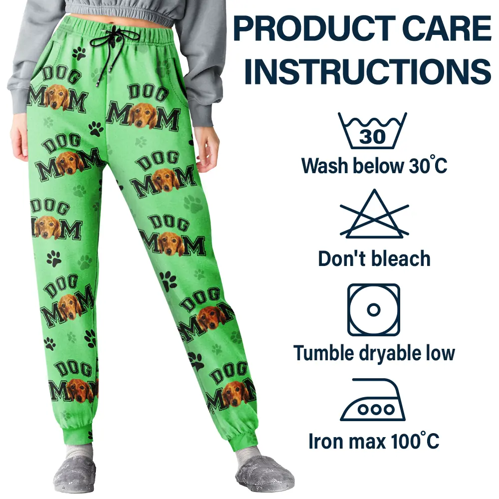 Custom Photo Pet Mom Dad Pawprints Pattern - Personalized Pajama Pants - Image 7