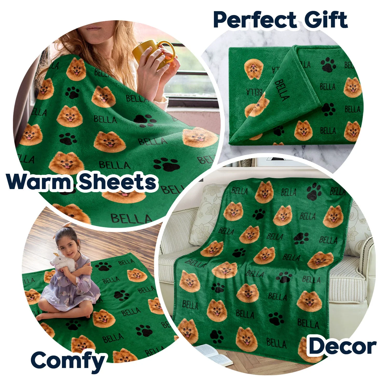 Custom Photo Pet Name Blanket - Gift For Pet Lovers - Personalized Fleece Blanket - Image 6