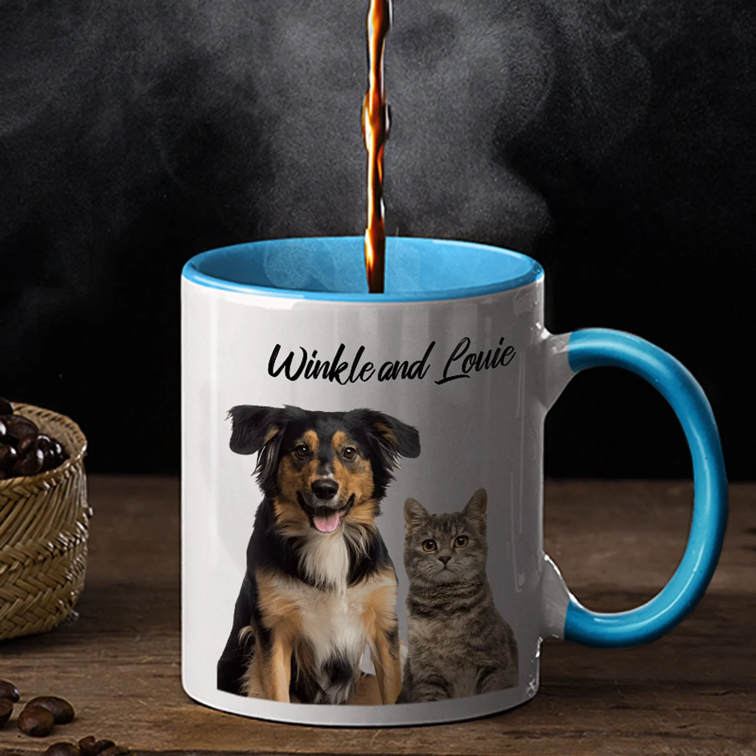 Custom Photo Pet Name - Gift For Pet Lovers - Personalized Accent Mug - Image 2