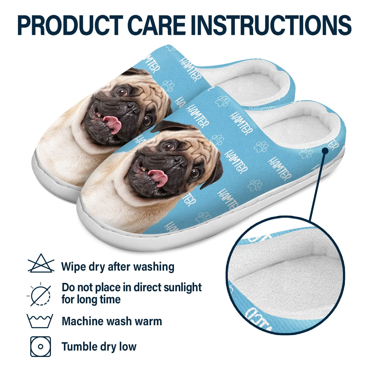 Custom Photo Pet Name - Gift For Pet Lovers - Personalized Fluffy Slippers - Image 7
