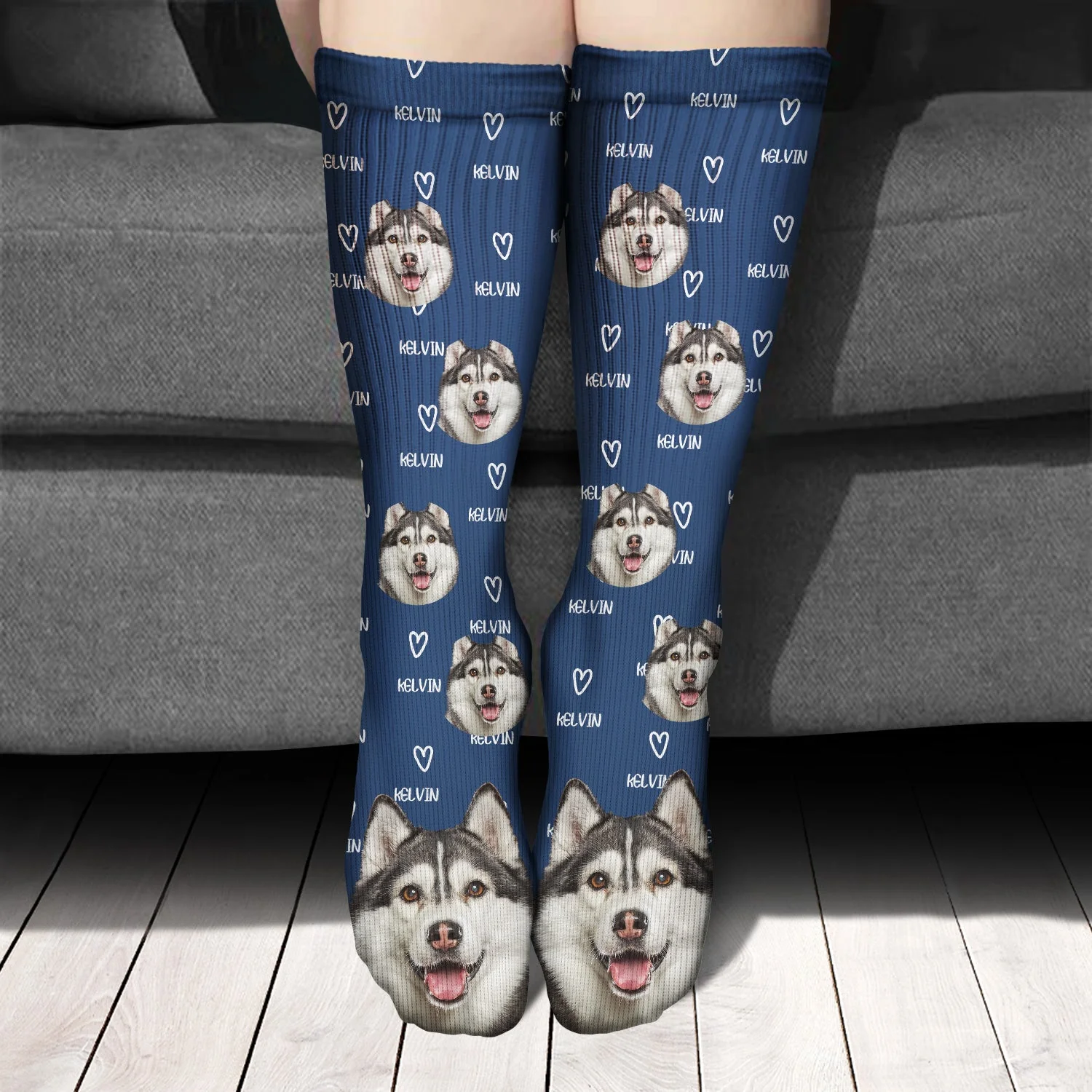 Custom Photo Pet Name - Gift For Pet Lovers - Personalized Socks - Image 4