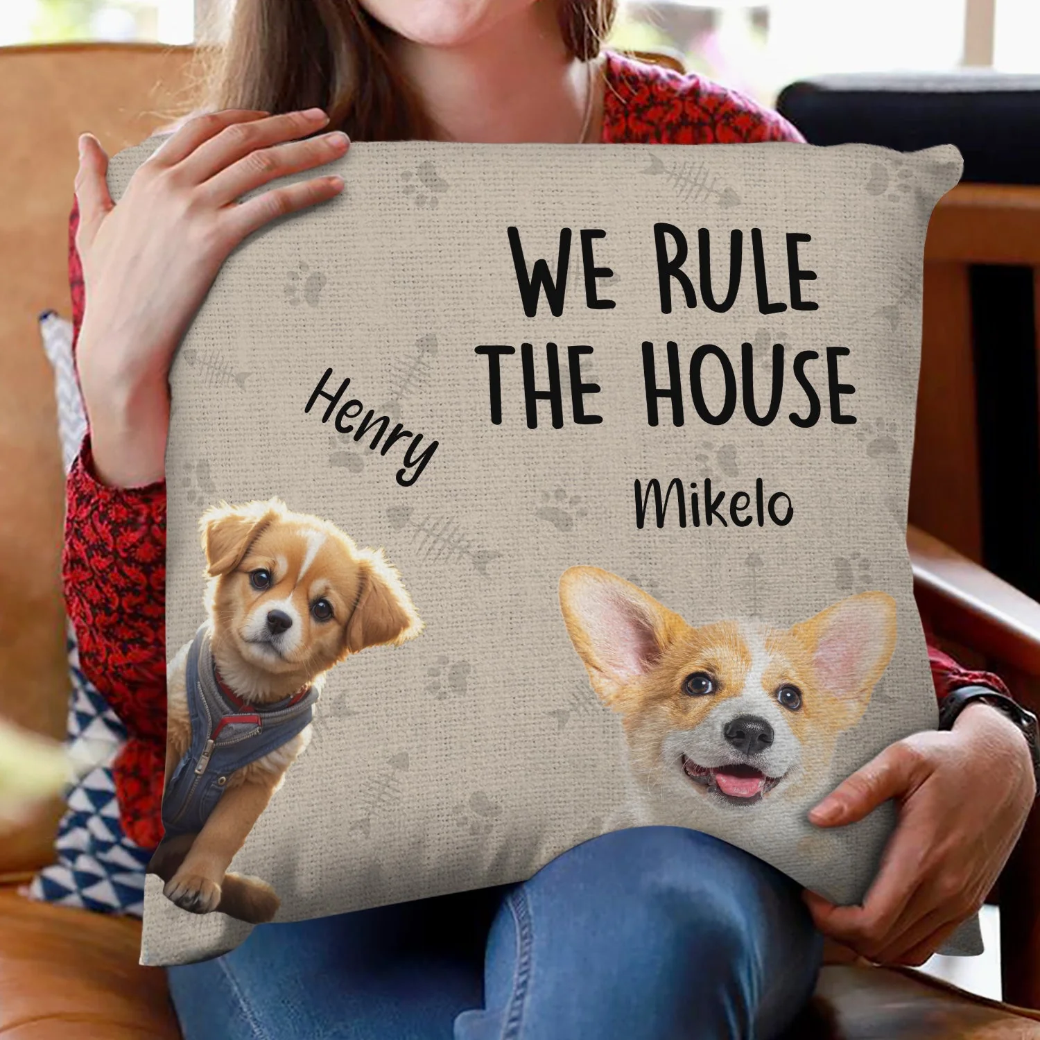 Custom Photo Pet We Rule The House - Gift For Pet Lovers - Personalized Pillow - Image 3