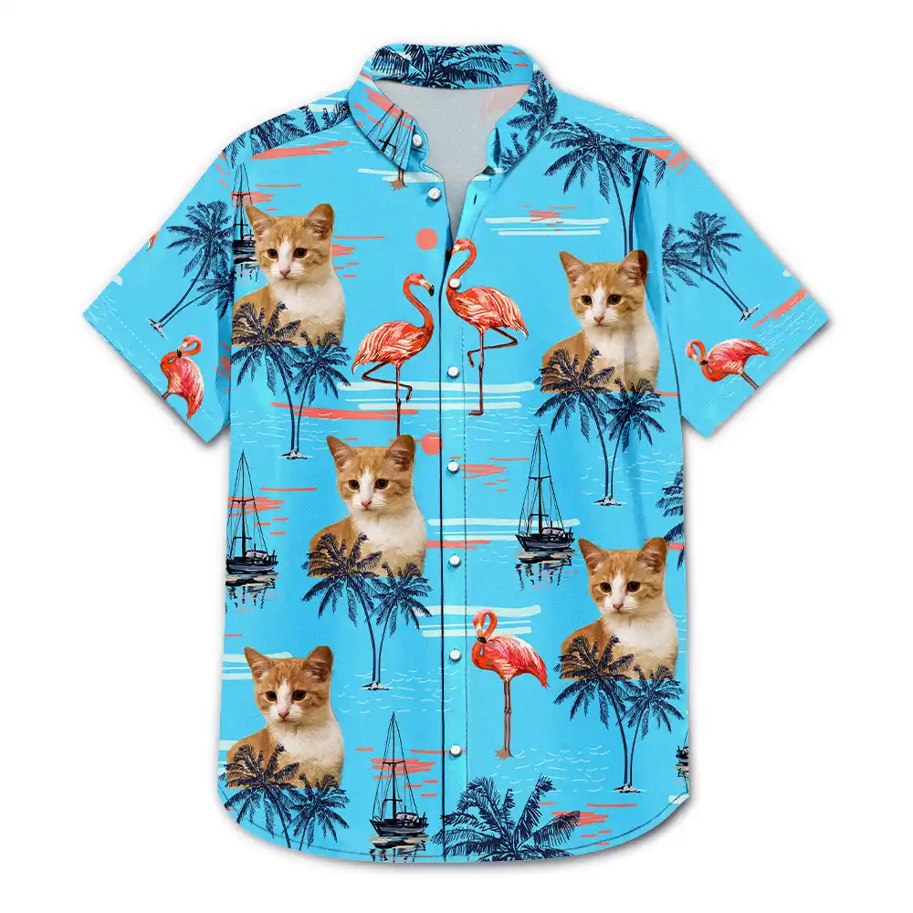 Custom Photo Pets Kids And More Tropical Flamingo - Personalized Hawaiian Shirt - Image 4