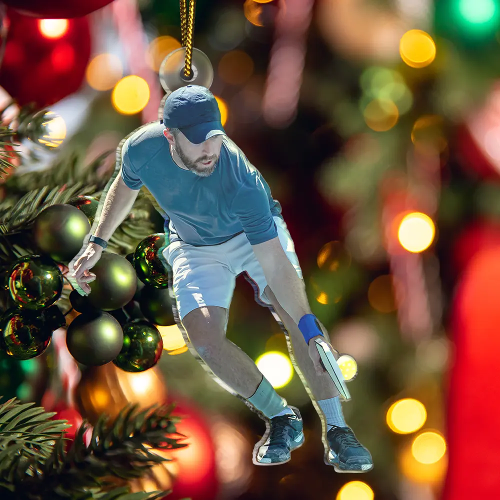 Custom Photo Pickleball Christmas Decorations - Personalized Acrylic Photo Ornament - Image 6