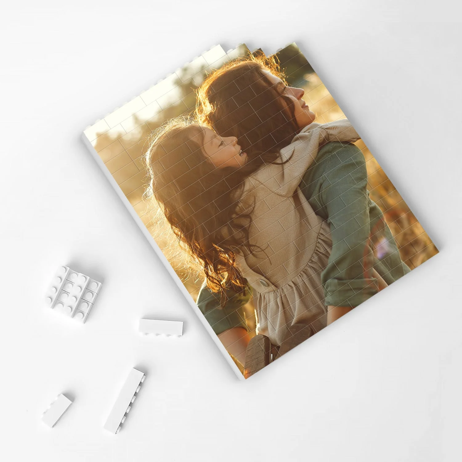 Custom Photo Picture - Gift For Mother, Family - Personalized Vertical Rectangle Building Brick Blocks - Image 3