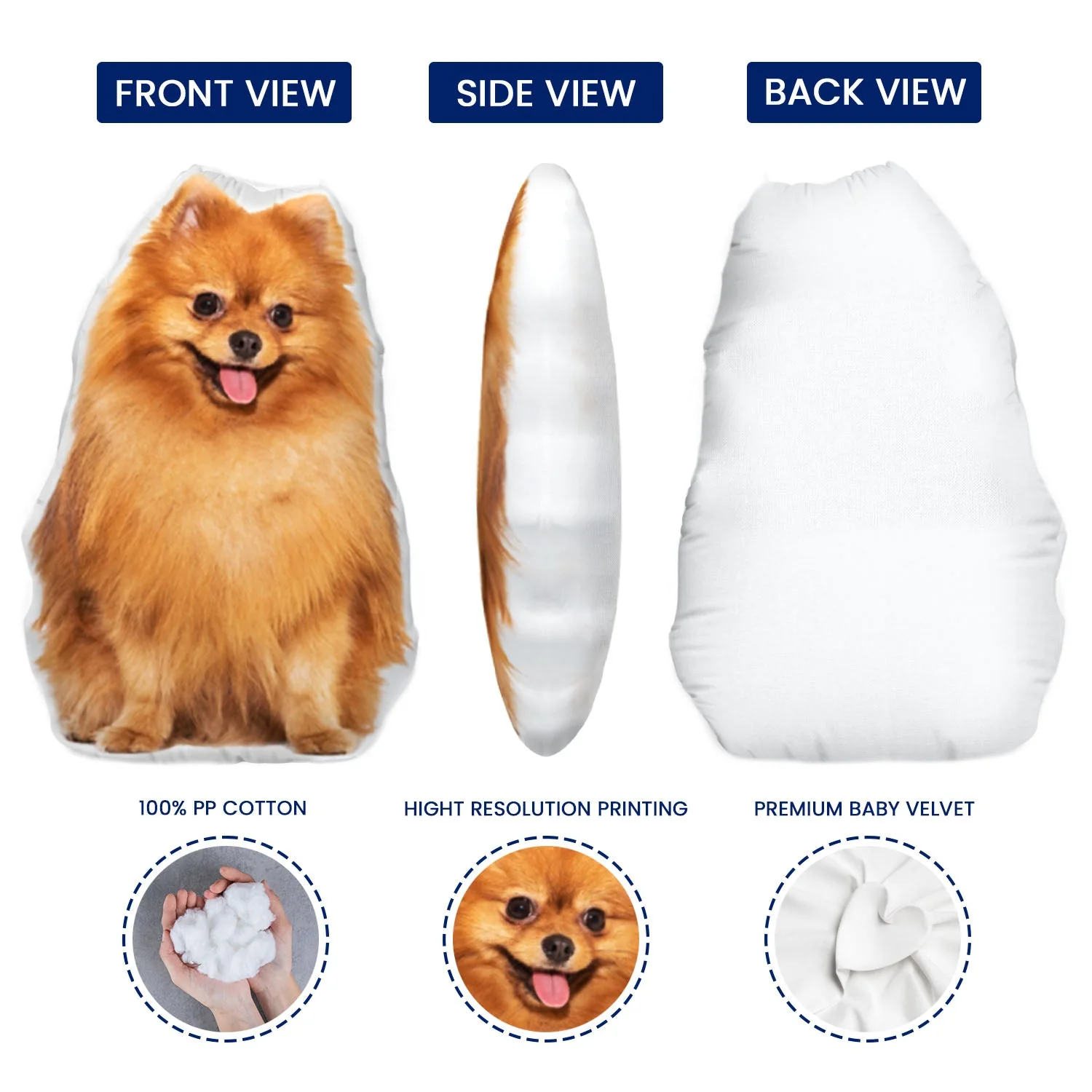 Custom Photo Pillow In The Shape Of Your Beloved Pet - Gift For Friends, Lovers, Husband, Wife And Pet Lovers - Personalized Custom Shape Pillow - Image 4