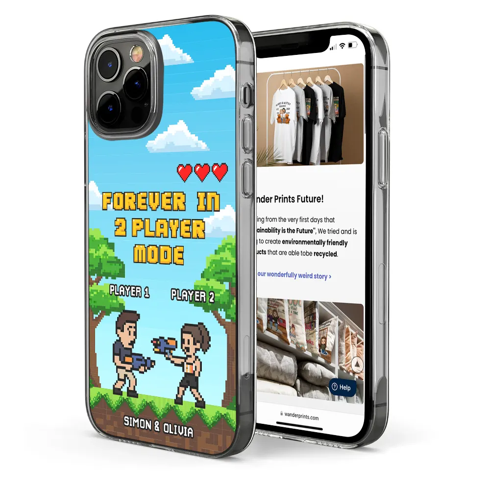 Custom Photo Pixel Art Standee 2 Player Mode - Personalized Clear Phone Case - Image 6
